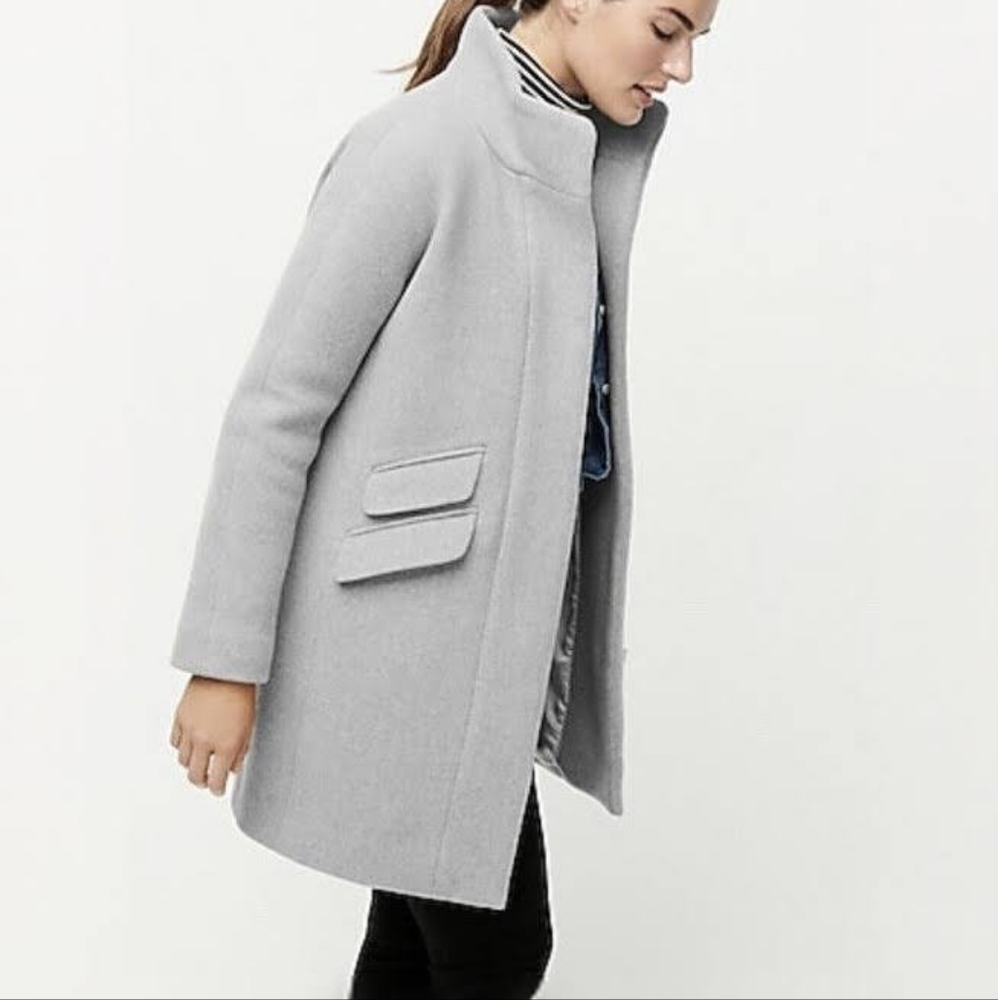 J. Crew Cocoon coat in Italian stadium-cloth wool blend Gray Size 4